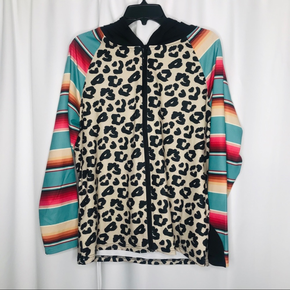 Crazy Train Leopard & Serape print Hoodie - Picture 2 of 7